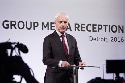 VW-CEO MATTHIAS MUELLER SPRACH LETZTE WOCHE VOR JOURNALISTEN IN DETROID. BILDQUELLE: VOLKSWAGEN.