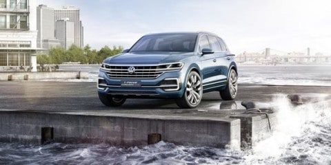 VOLKSWAGEN BESCHRIEB DEN T-PRIME CONCEPT GTE SUV ALS EIN KONZEPTFAHRZEUG, ABER ES SIEHT SO AUS, ALS W&Auml;RE DAS EIN VORGESCHMACK AUF DEN NEUEN TOUAREG. BILDQUELLE: VOLKSWAGEN