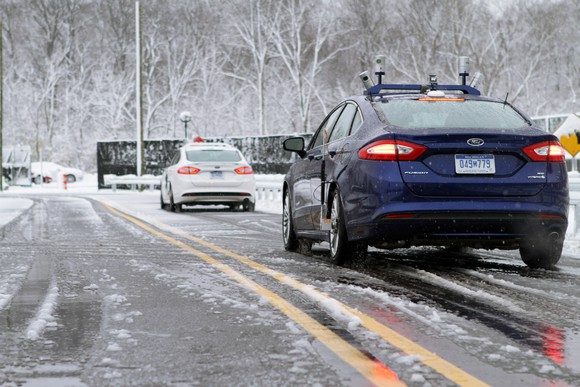DAS WINTERWETTER STELLT BESONDERE HERAUSFORDERUNGEN F&Uuml;R AUTONOME FAHRSYSTEME DAR. BILDQUELLE: FORD MOTOR COMPANY