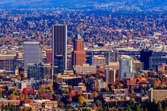Die Wells Fargo Center Towers in Portland, Oregon. Bildquelle: Getty Images.