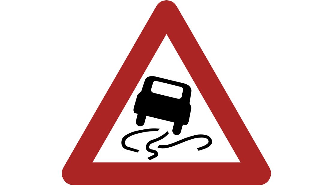 Verkehrszeichen: Vorsicht Schleudergefahr