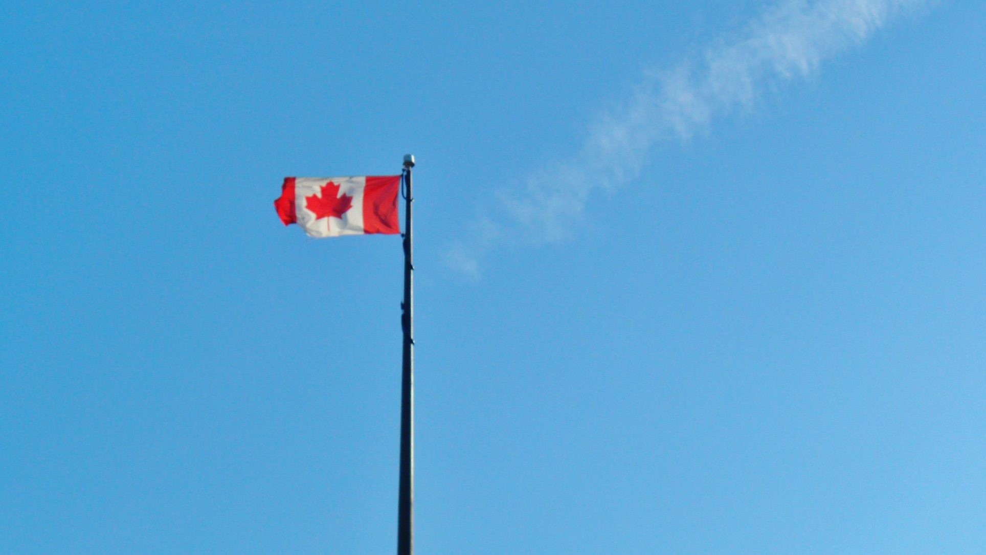 Wehende Flagge von Kanada