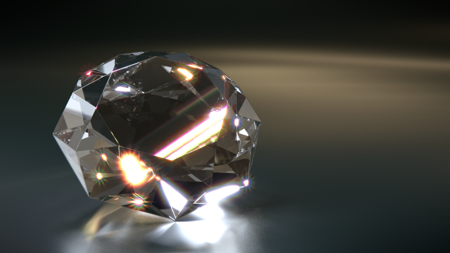 Ein Diamant mit funkelndem und schimmerndem Feuer