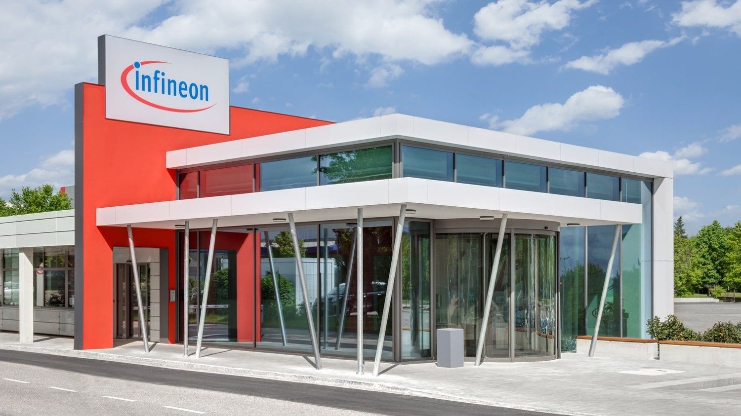 Der Besucherempfang von Infineon in Regensburg von außen