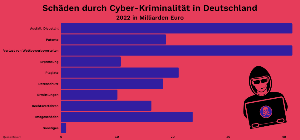 Schäden durch Cyber-Kriminalität in Deutschland