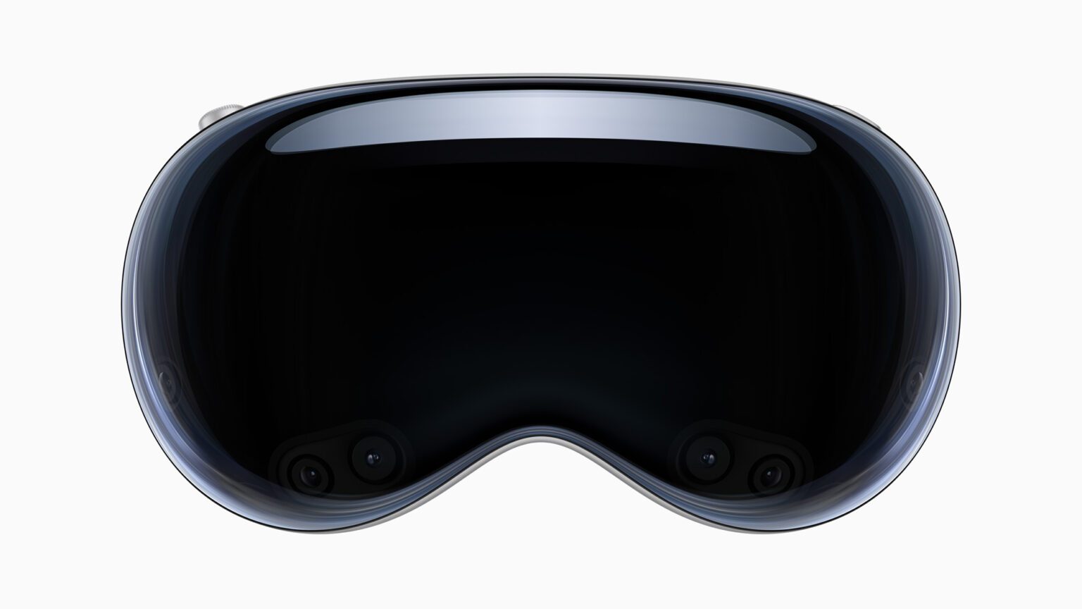 Das Foto zeigt die erste Version der Apple Vision Pro virtual/augmented Reality Brille