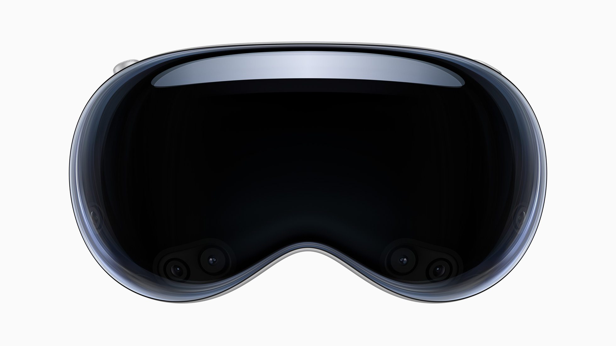 Das Foto zeigt die erste Version der Apple Vision Pro virtual/augmented Reality Brille