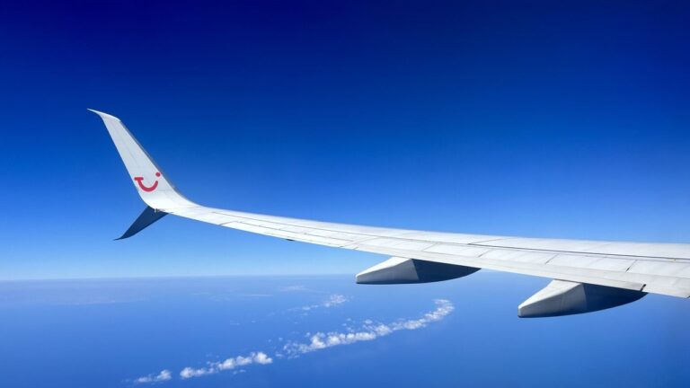 Ein Airbus von TUI bringt Passagiere in den Urlaub