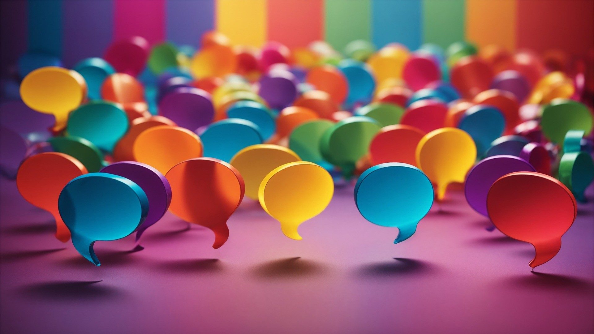 Illustration vieler bunter Sprechblasen