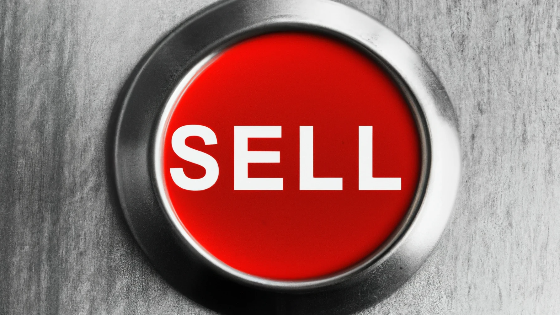 Ein roter Knopf mit der Aufschrift "Sell" ("Verkaufen")
