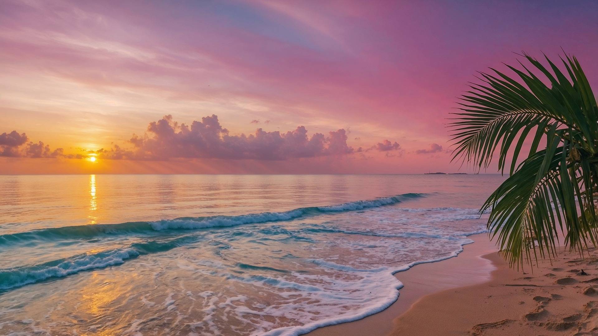 Ein Sonnenuntergang an einem malerischen Strand