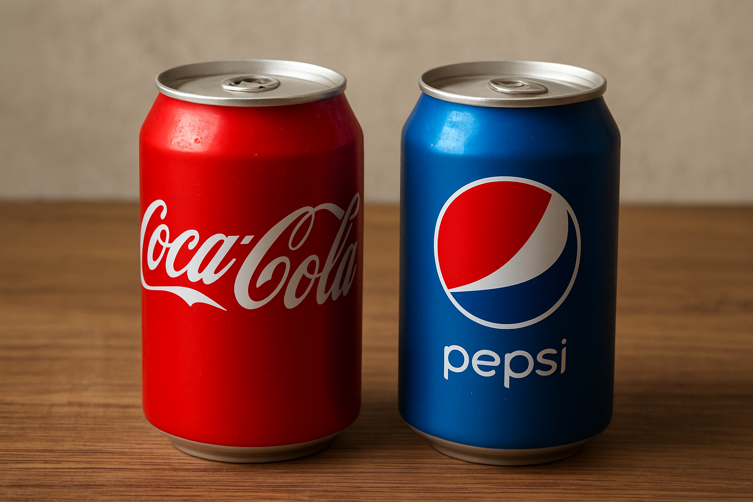 Zwei Dosen stehen nebeneinander und man hat die Wahl zwischen Coca-Cola und Pepsi