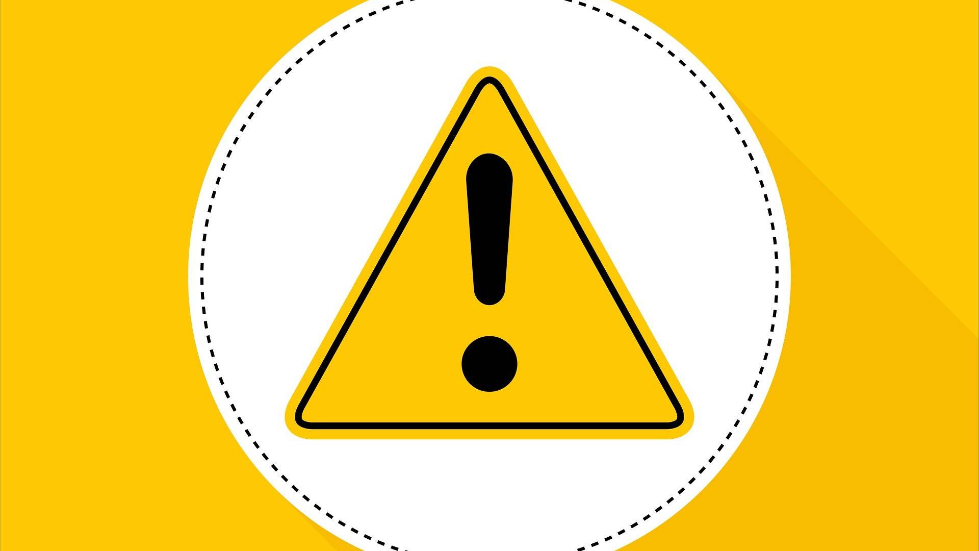 Ein schwarzes Ausrufezeichen auf einem gelben Dreieck bedeutet Gefahr